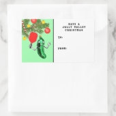 Sticker Rectangulaire Balise cadeau de Noël de Pickleball (Sac)