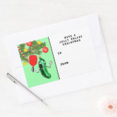 Sticker Rectangulaire Balise cadeau de Noël de Pickleball (Enveloppe)