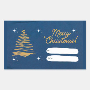 Sticker Rectangulaire Balise cadeau de Noël Joyeux