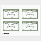 Sticker Rectangulaire Balise cadeau de Noël Joyeux (Feuille)