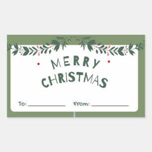 Sticker Rectangulaire Balise cadeau de Noël Joyeux