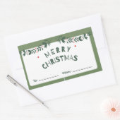 Sticker Rectangulaire Balise cadeau de Noël Joyeux (Enveloppe)