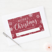 Sticker Rectangulaire Balise cadeau de Noël personnalisé Snowfall Joyeux (Enveloppe)