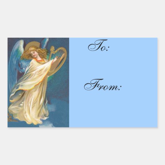 Sticker Rectangulaire Balise cadeau de Noël Vintage (Devant)