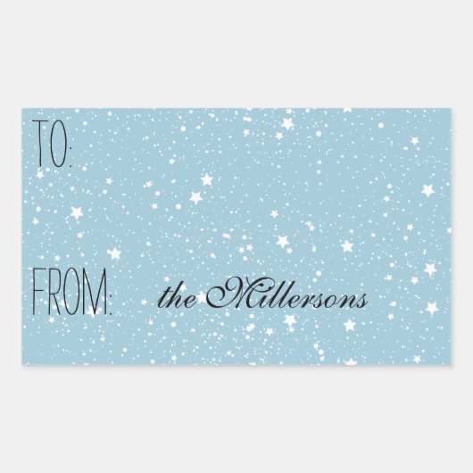 Sticker Rectangulaire Balise Cadeau Étoiles (Devant)