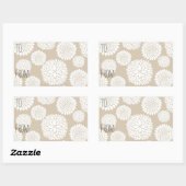 Sticker Rectangulaire Balise cadeau Fleurs blanches crème (Feuille)