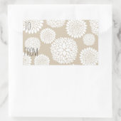 Sticker Rectangulaire Balise cadeau Fleurs blanches crème (Sac)