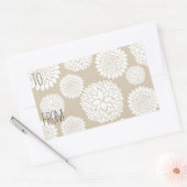 Sticker Rectangulaire Balise cadeau Fleurs blanches crème (Enveloppe)