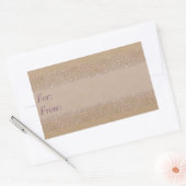 Sticker Rectangulaire Balise Cadeau Floral Beige (Enveloppe)