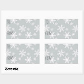 Sticker Rectangulaire Balise cadeau Gris blanc Snowflakes (Feuille)