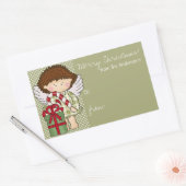 Sticker Rectangulaire Balise cadeau Little Christmas Angel - d1 (Enveloppe)