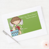 Sticker Rectangulaire Balise cadeau Little Christmas Angel - d5 (Enveloppe)