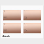 Sticker Rectangulaire Balise cadeau Ombre en bronze or (Feuille)