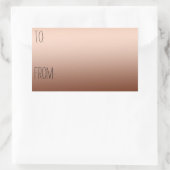 Sticker Rectangulaire Balise cadeau Ombre en bronze or (Sac)