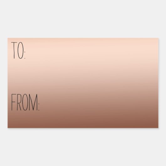 Sticker Rectangulaire Balise cadeau Ombre en bronze or (Devant)