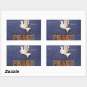 Sticker Rectangulaire Balise cadeau Peace colombe (Feuille)