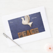 Sticker Rectangulaire Balise cadeau Peace colombe (Enveloppe)