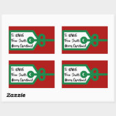 Sticker Rectangulaire Balise cadeau Père Noël (Feuille)