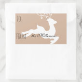 Sticker Rectangulaire Balise cadeau Reindeer (Sac)