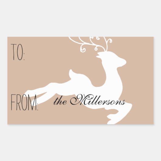 Sticker Rectangulaire Balise cadeau Reindeer (Devant)