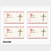 Sticker Rectangulaire Balise de croix de Noël (Feuille)
