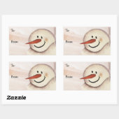 Sticker Rectangulaire Balise de Noël en acrylique primitive Snowman (Feuille)
