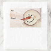 Sticker Rectangulaire Balise de Noël en acrylique primitive Snowman (Sac)
