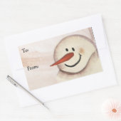 Sticker Rectangulaire Balise de Noël en acrylique primitive Snowman (Enveloppe)