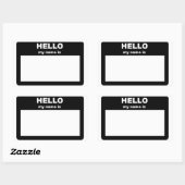 Sticker Rectangulaire Balise de nom - BONJOUR mon nom est (Feuille)