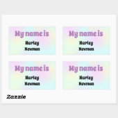 Sticker Rectangulaire Balise Nom du chat Cool Pet Star (Feuille)