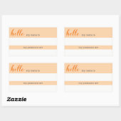 Sticker Rectangulaire Balise Nom et Pronoun - Orange (Feuille)