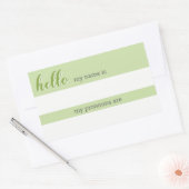 Sticker Rectangulaire Balise Nom et Pronoun - Vert (Enveloppe)