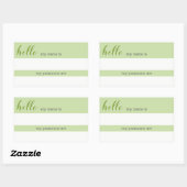 Sticker Rectangulaire Balise Nom et Pronoun - Vert (Feuille)