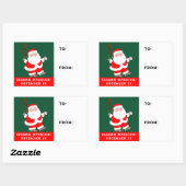 Sticker Rectangulaire Balises cadeaux de Noël de baseball (Feuille)