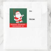 Sticker Rectangulaire Balises cadeaux de Noël de baseball (Sac)