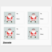 Sticker Rectangulaire Balises cadeaux de Noël de golf (Feuille)