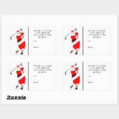Sticker Rectangulaire Balises cadeaux de Noël de golf (Feuille)