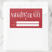 Sticker Rectangulaire Balises cadeaux de Noël Naughty ou Nice (Sac)