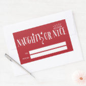 Sticker Rectangulaire Balises cadeaux de Noël Naughty ou Nice (Enveloppe)