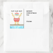Sticker Rectangulaire Balises cadeaux de vacances de natation (Sac)
