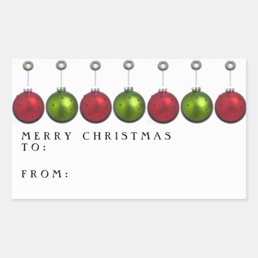 Sticker Rectangulaire Balises de cadeaux de Noël (Devant)