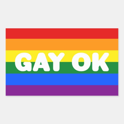 Sticker Rectangulaire Balises de Gay pride arc-en-ciel 6 bandes LGBT du  (Devant)
