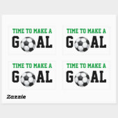 Sticker Rectangulaire Balle de football, faire un but (Feuille)
