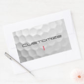 Sticker Rectangulaire Balle de golf blanche texturée avec nom et numéro (Enveloppe)