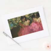 Sticker Rectangulaire Ballerinas en rose par Edgar Degas (Enveloppe)