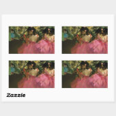 Sticker Rectangulaire Ballerinas en rose par Edgar Degas (Feuille)