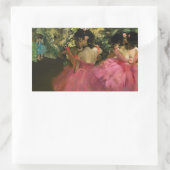Sticker Rectangulaire Ballerinas en rose par Edgar Degas (Sac)