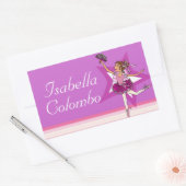 Sticker Rectangulaire ballerine fille violet nom de ballet id autocollan (Enveloppe)