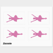 Sticker Rectangulaire Ballet rose (Feuille)