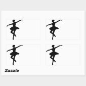 Sticker Rectangulaire Ballet simple Ballerina noir blanc (Feuille)